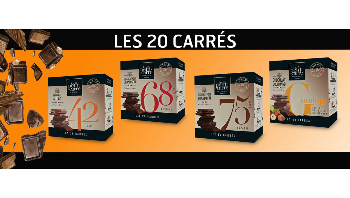 Les carrés de chocolat se sont fait mettre en boite!
